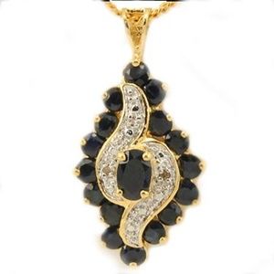 Women's Diamond and Sapphire Designer Necklace